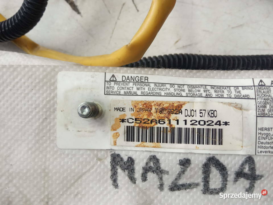 PODUSZKA FOTELA LEWA PRAWA MAZDA 2 Poduszki powietrzne Kobylnica