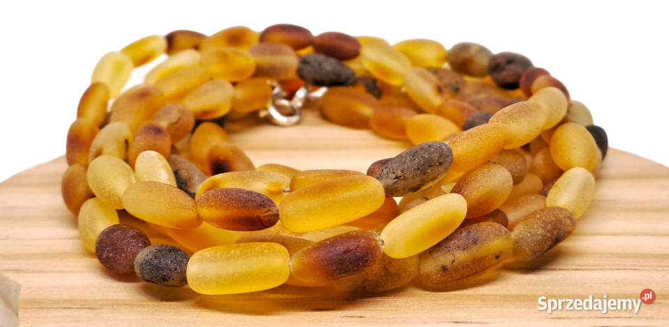 Korale z bursztynu BURSZTYN fasolka matowa Warszawa