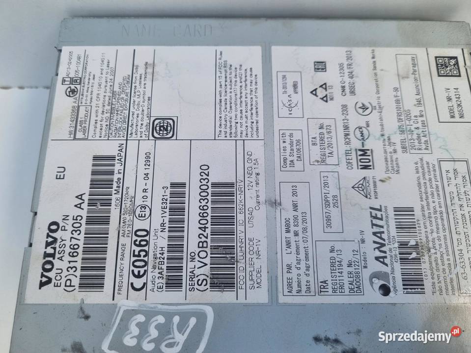Volvo V40 II V60 S60 II CZYTNIK PŁYT CD radio Części samochodowe lubelskie Chełm