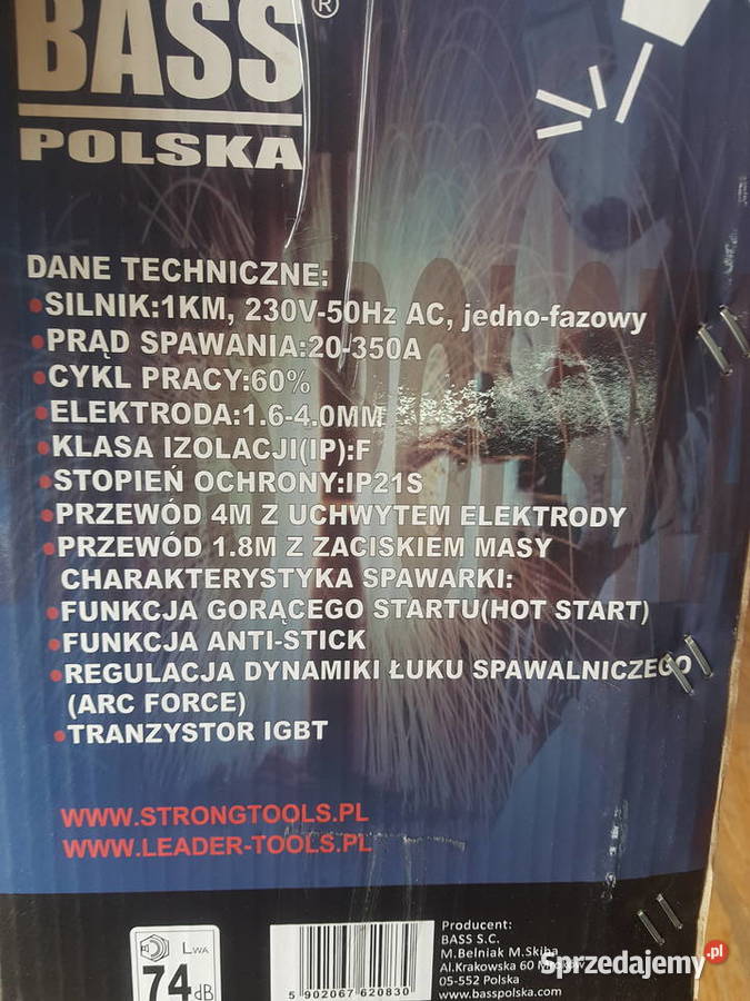 BASS POLSKA SPAWARKA INWERTOROWA 350A PRZEWÓD 4M Głogowa