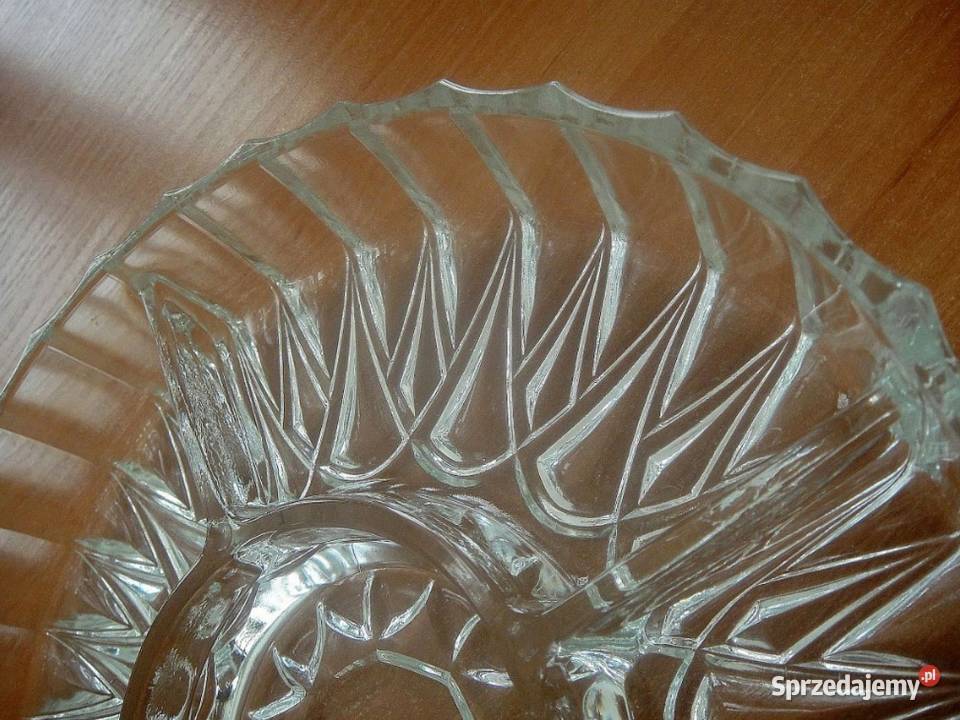 Półmisek szklany dzielony zdobiony Francja Kielce