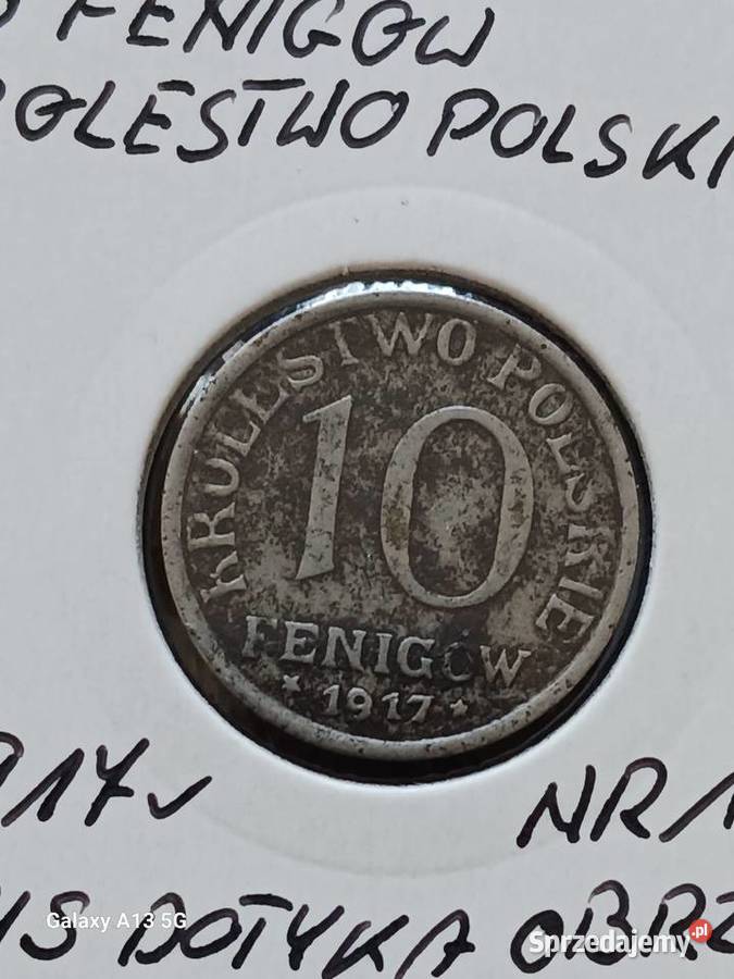 10 Fenigów Królestwo Polskie 1917 r Napis dotyka Kolekcje Konin
