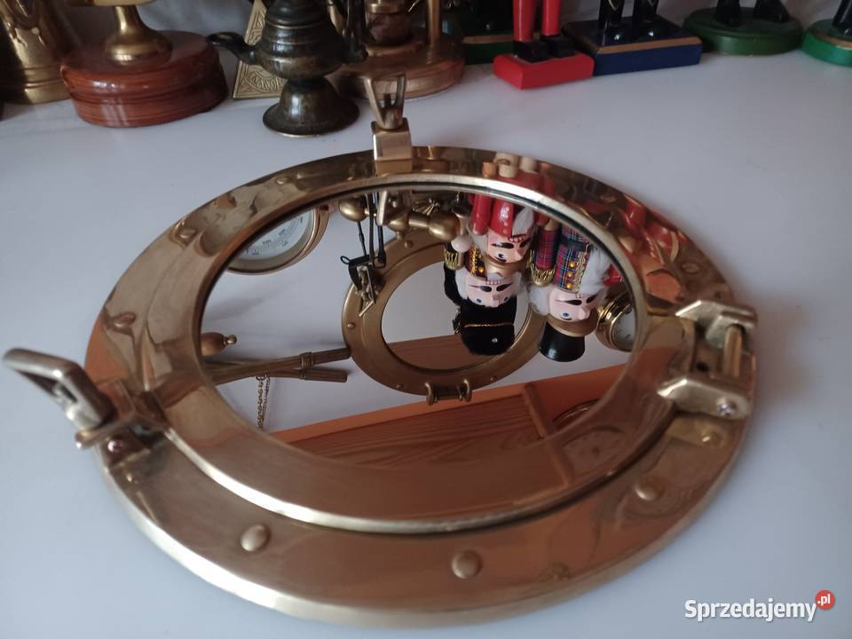 Duży bulaj mosiężny Lustro Poznań