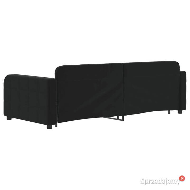 Sofa rozsuwana z szufladami czarna aksamit 224cm sprzedam