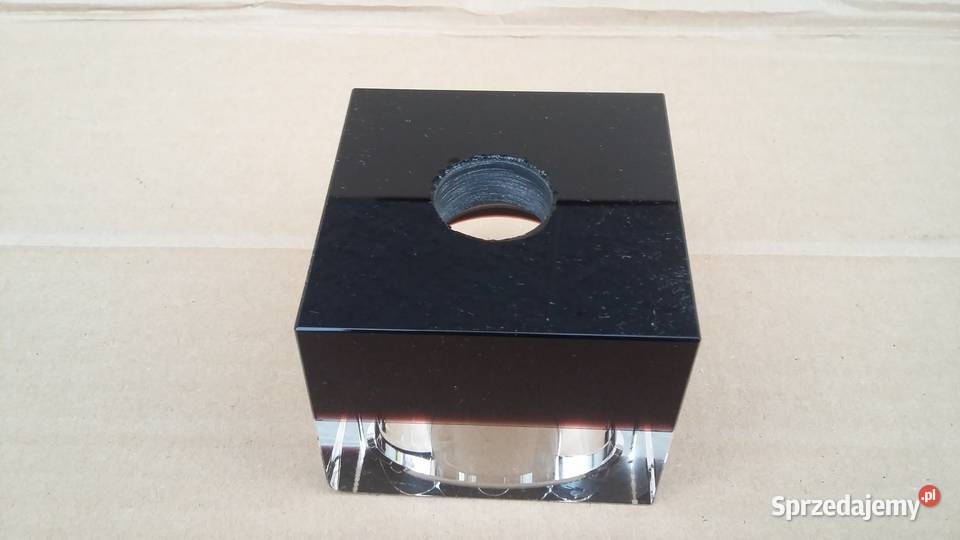 Klosz do lampy CZARNA przezroczysta KOSTKA na G9