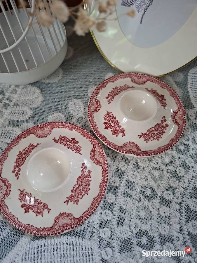 Angielska ceramika vintage 2x Podstawka na jajko Jaktorów-Kolonia