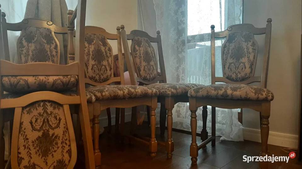 krzesła Swarzędz lite drewno wygodne sprężyny Warszawa