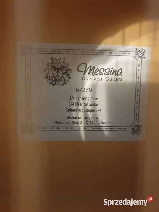 Gitara klasyczna 34 Messina pokrowiec z szelkami Poznań sprzedam