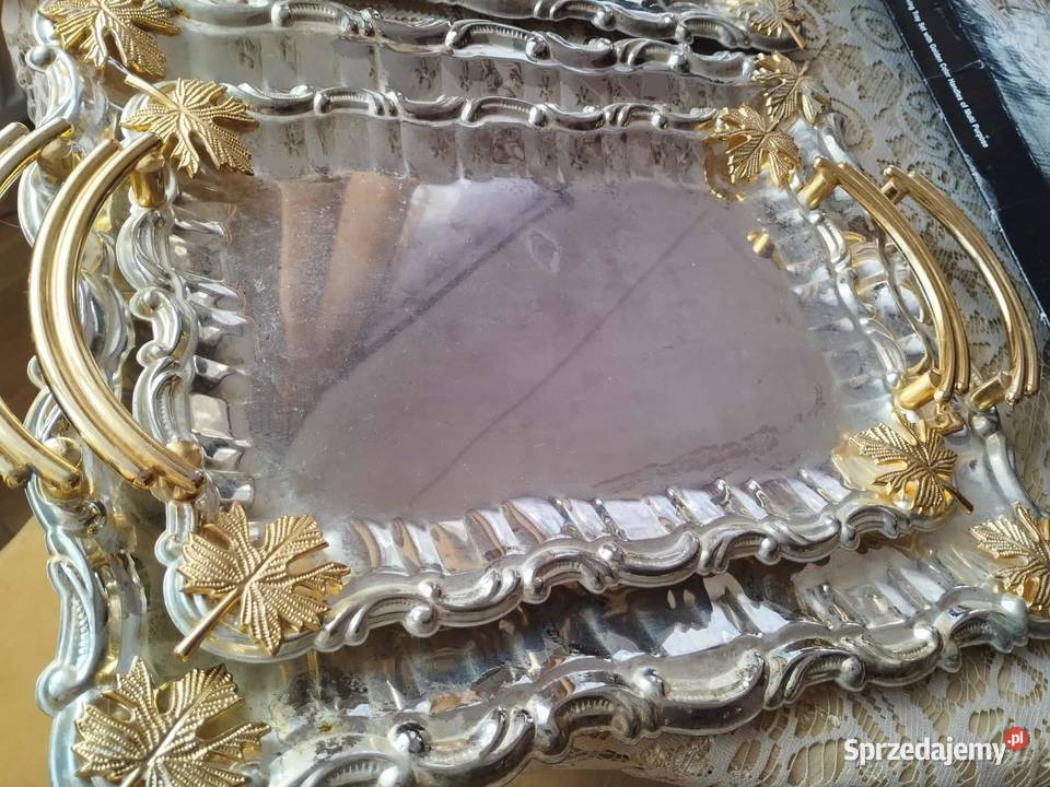 platerowane tace zestaw 2 Gorzów Wielkopolski