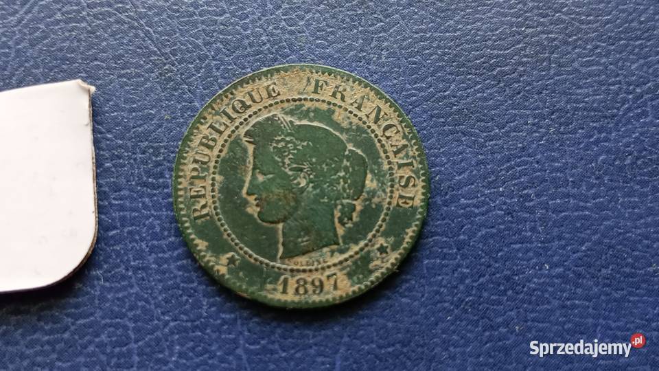 Stare monety 5 centym 1897 Francja podkarpackie Lesko