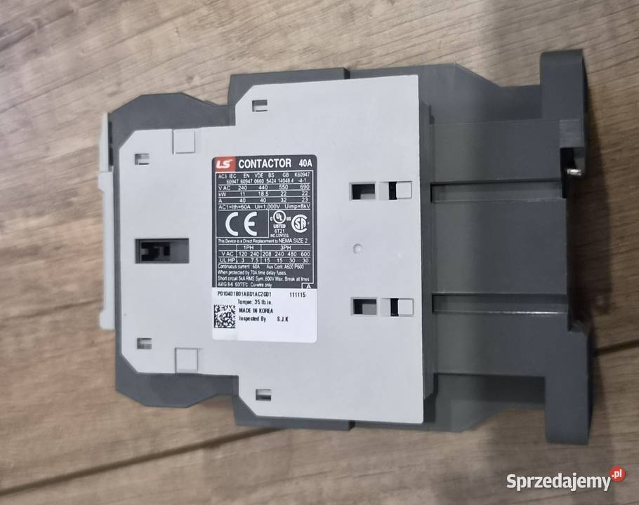 STYCZNIK LG LS MC40a 230VAC 185kW 40A 1a1b NOWY Leśniewo sprzedam
