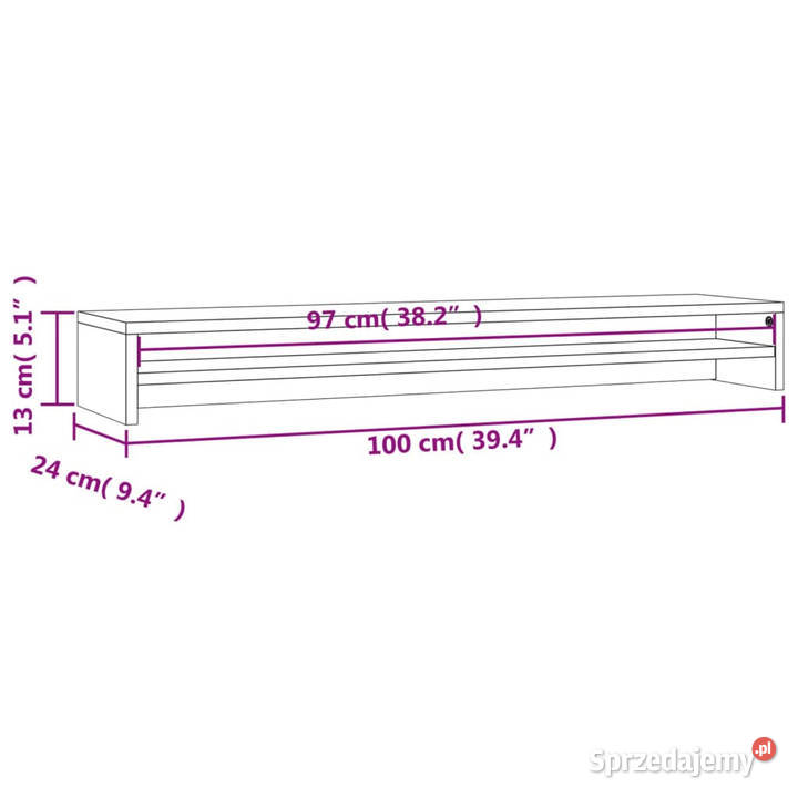 Podstawka pod monitor dąb sonoma 100x24x13 mazowieckie Warszawa sprzedam