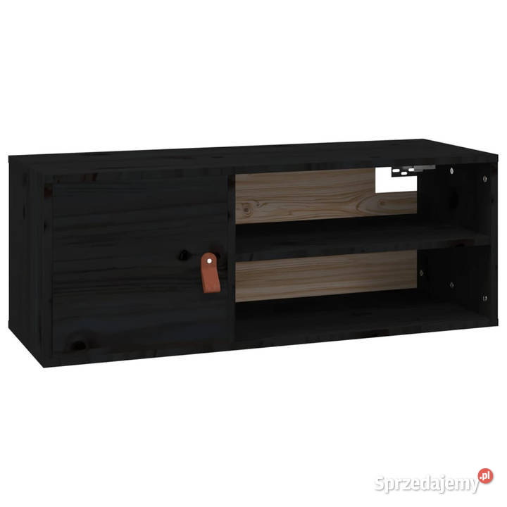 Szafka ścienna czarna 80x30x30 lite drewno