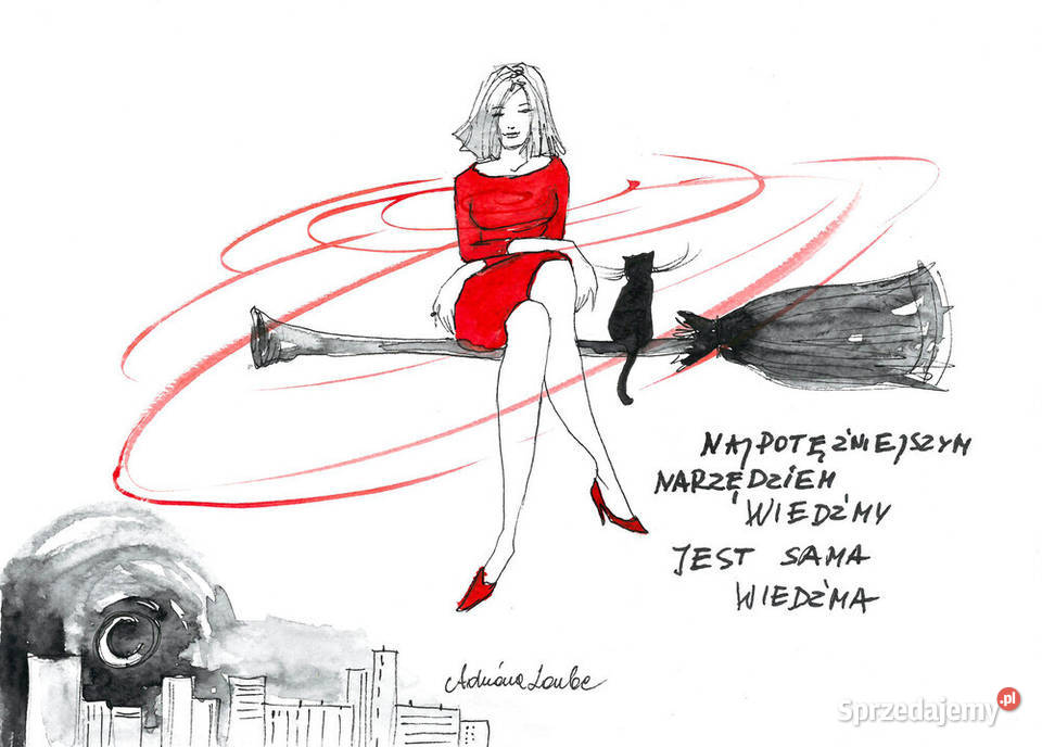 NAJPOTĘŻNIEJSZE NARZĘDZIE WIEDŹMY akwarela A3 śląskie Katowice