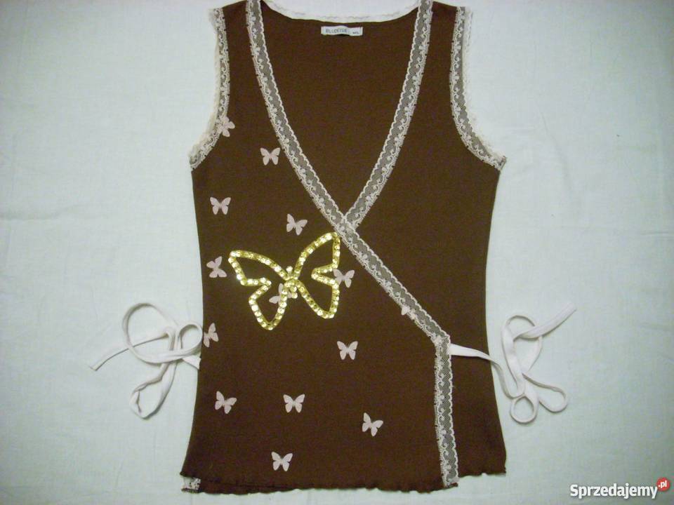 Bluzka Kamizelka Kopertowa Motyl Cekiny 34 36 małopolskie Nowy Sącz