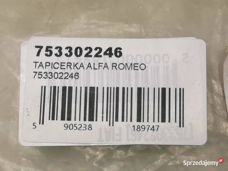 TAPICERKA WYKOŃCZENIE WNĘTRZA ALFA ROMEO NOWA