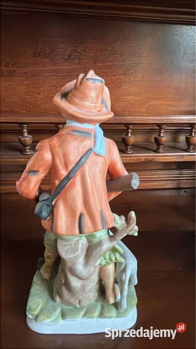 Figurka myśliwego z psem Bez sygnatury Piękna pomorskie Gdańsk
