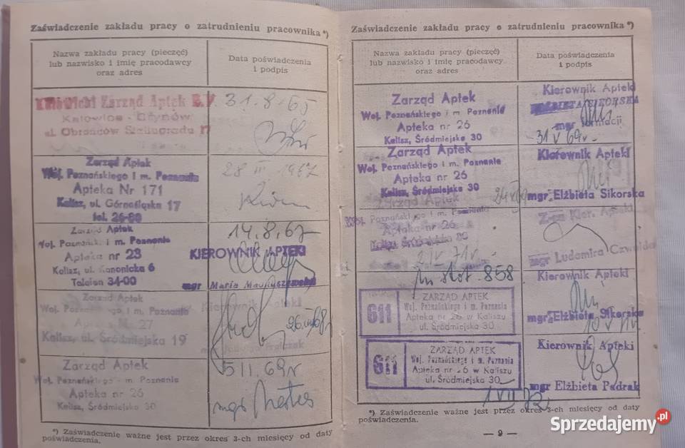 Legitymacja ubezpieczeniowa pracownika farmacji wielkopolskie Koźminek