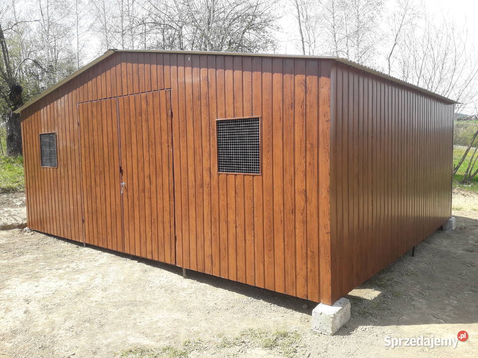 Garaż blaszany drewnopodobny Gatunek blaszak Bielawa