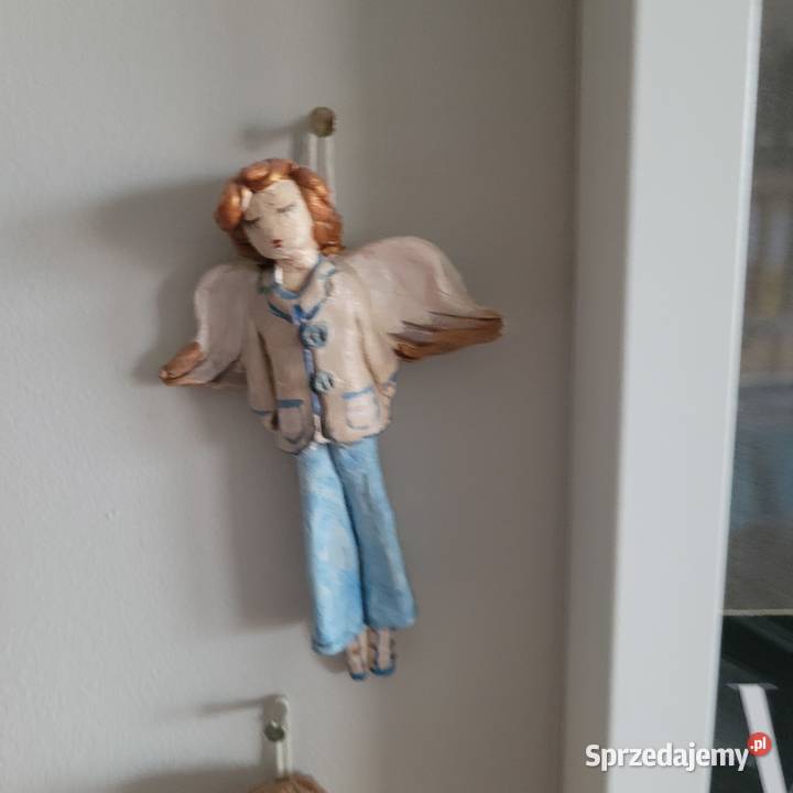 3 Aniołki piękne małe figurki w błękitach Poznań