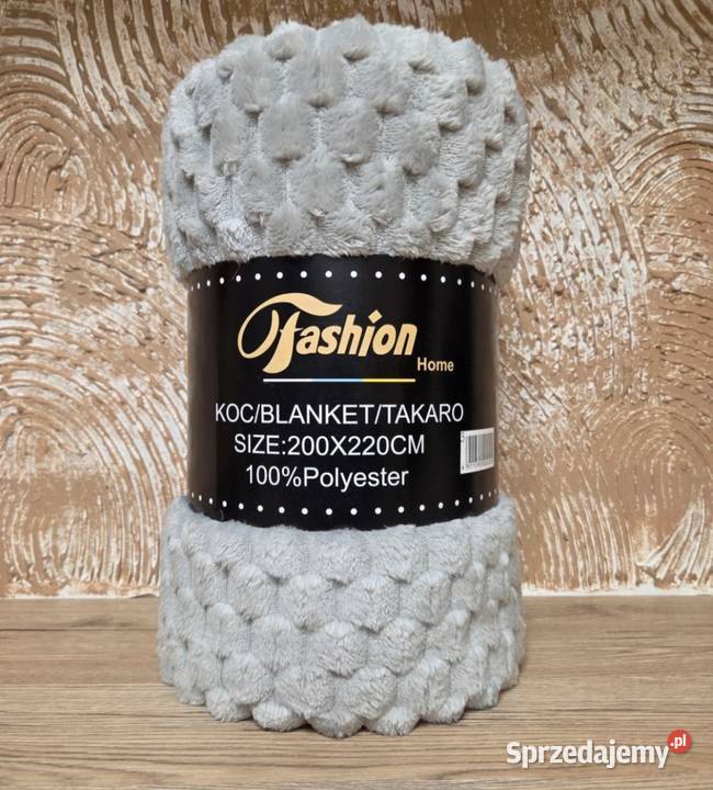 Koc Tłoczony 200x220 Szary Rozmiar 200x220 Łomża