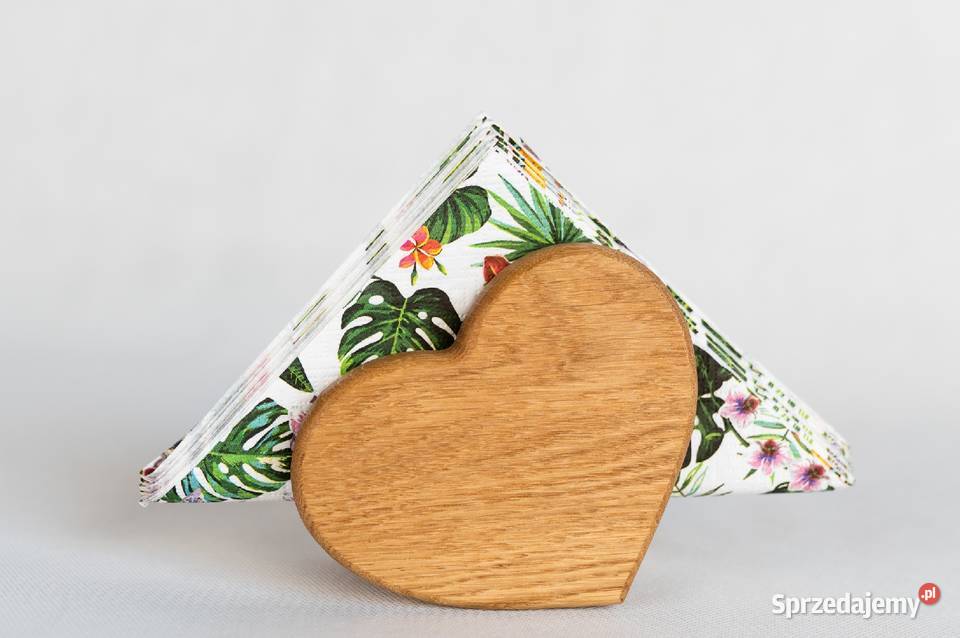 Serwetnik w kształcie serca dębowy Wólka Łętowska