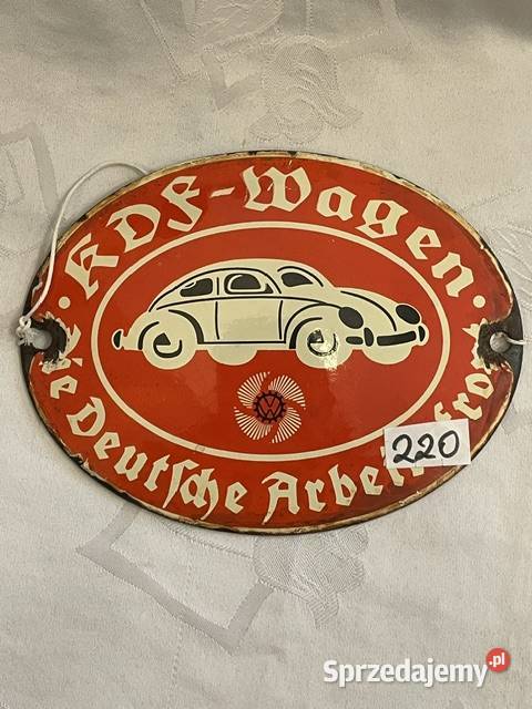 Emaliowana tabliczka KdFWagen początki