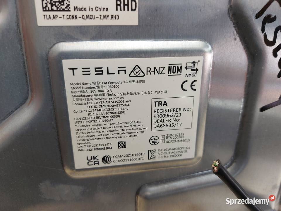 TESLA MODEL Y 2022r MODUŁ STEROWNIK AUTOPILOT osobowe