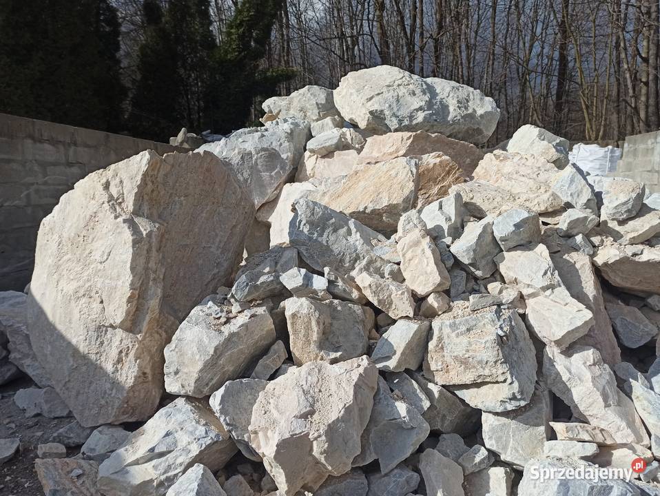 Głaz Kremowy duży Głaz Kamień Biały Marianna Oświęcim