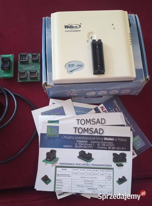 Programator Wellon VP990 adaptery TSOP48 i PLCC