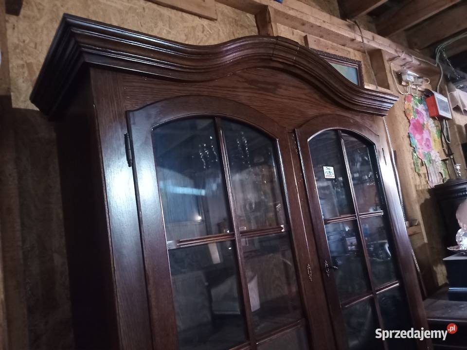 Witryna Biblioteka z szybkami Dąb kompletna sprzedam