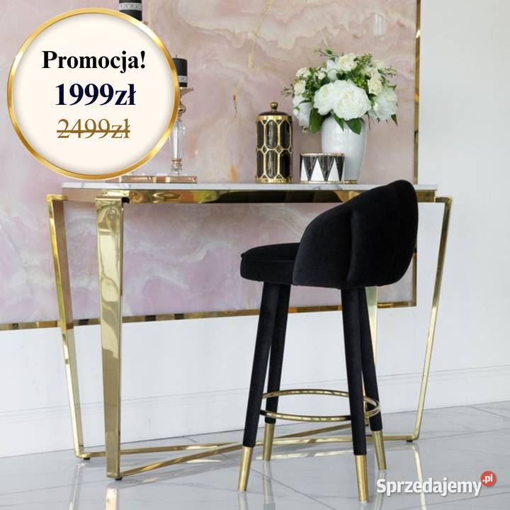 Hoker glamour tapicerowany do jadalni barku Warszawa