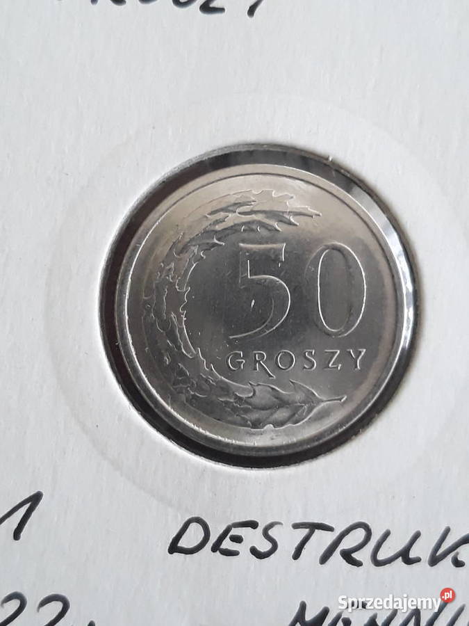 50 groszy 2022 r destrukt 1 mennicze Konin sprzedam