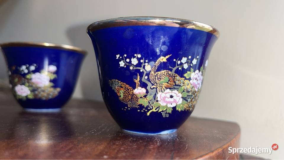 Wazon Pojemnik Ptaki rajskie Kobalt Wiaderka Porcelana i szkło pomorskie sprzedam