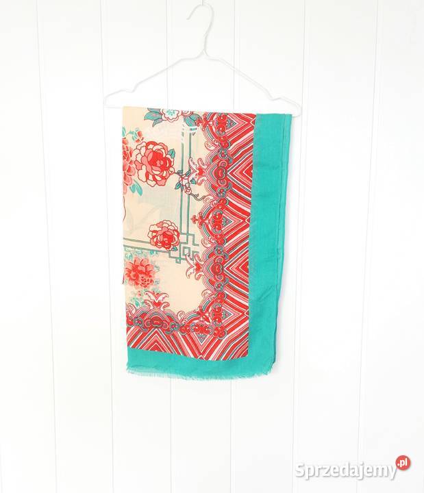 Nowy lekki szal tkany z wełną orientalny beżowy Szczecin