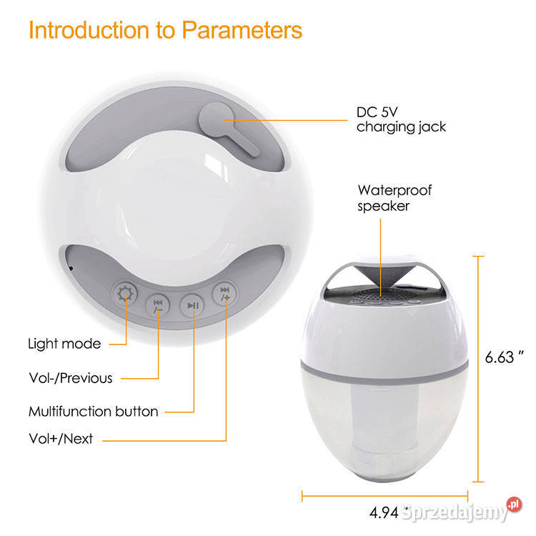 wodoodporny pływający głośnik Bluetooth BT IP68 Zamość