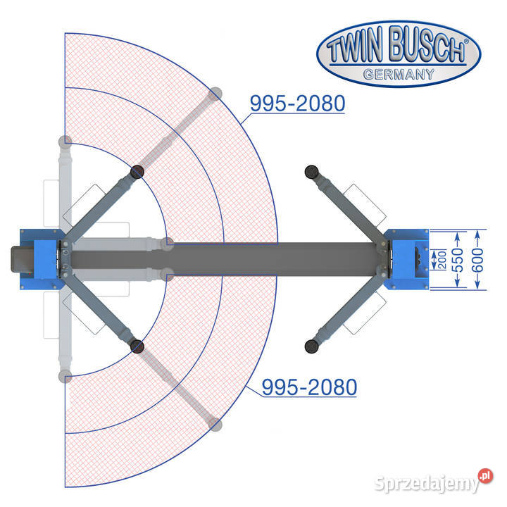 Podnośnik Dwukolumnowy TW 260 Heavy Line 60t Tychy