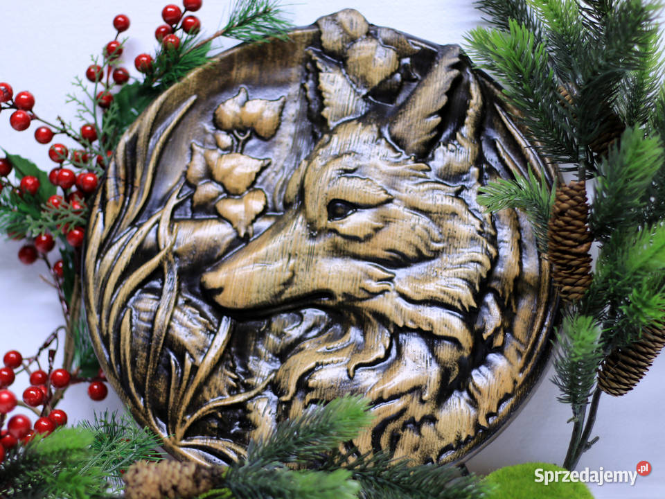 Płaskorzeźba drewniana Lis w bieszczadzkich Sztuka współczesna sprzedam