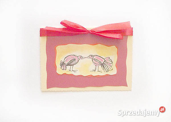 kartka z dwoma ptaszkami kartka na ślub kartki