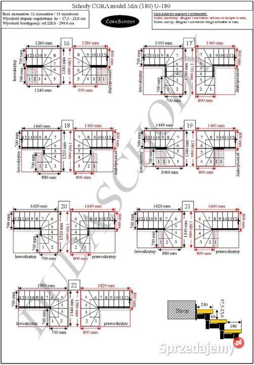 Schody modułowe CORA model Mix 02 U180 12 Kościan sprzedam