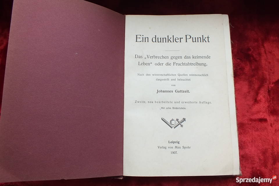 Stara książka Ginekologi Ein dunkler punkt 1907 Żary