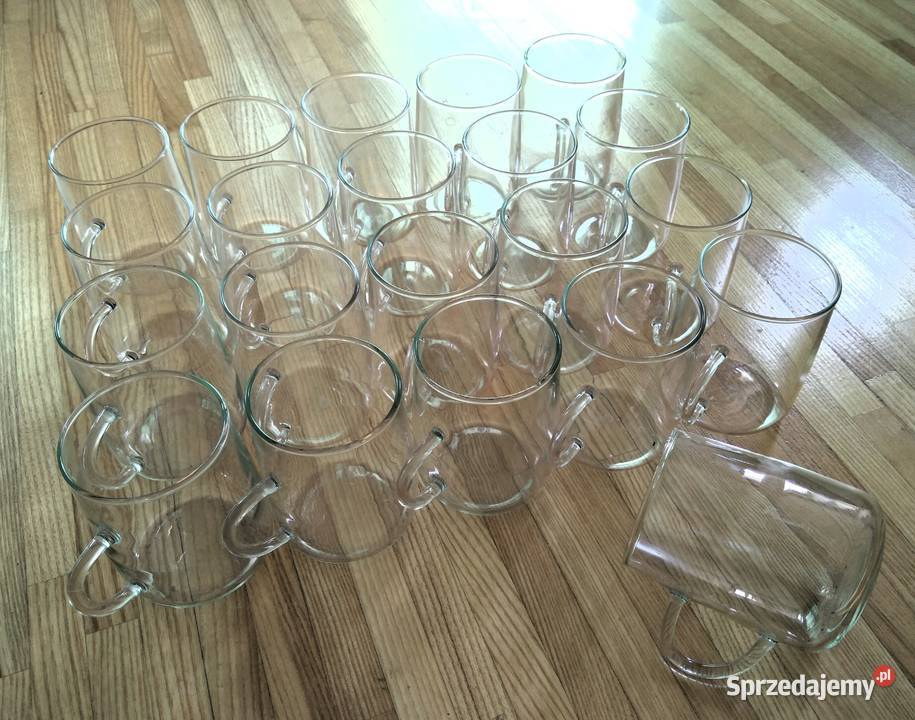 Nowe szklanki z uchem szklane kubki z uchwytem Szklanki i kufle Warszawa