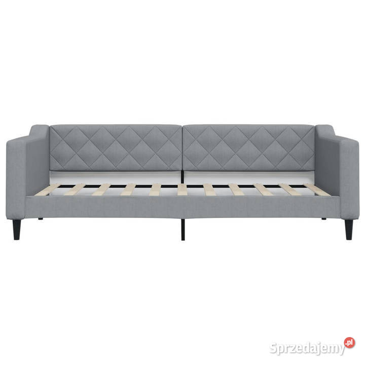 Sofa z funkcją spania jasnoszara obita tkaniną Łóżka mazowieckie Warszawa