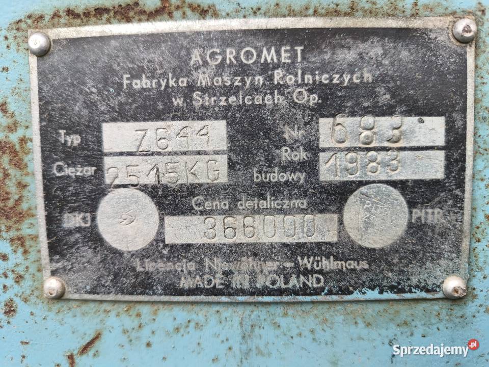 Kombajn ziemniaczany ANNA Z644 nieuszkodzony Zbuczyn