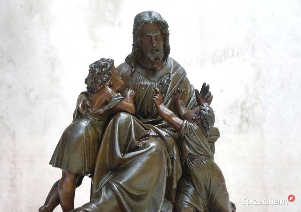 Rzeźba przedstawia Chrystusa z dziećmi Antyki Kalisz