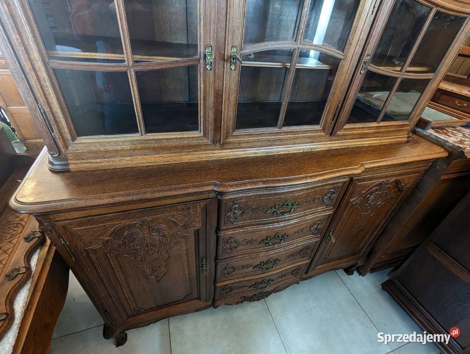 Dębowy kredens ludwikowski kompletusklep Dąbrowa Dąbrowa Górnicza