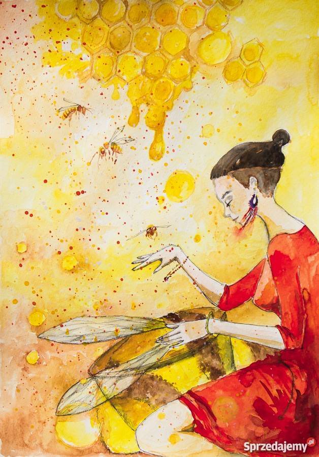 MIODNA SZAMANKA akwarela artystki Adriany Laube