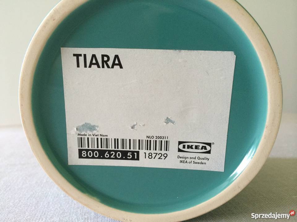 ZIELONA CERAMICZNA OSŁONKA NA DONICĘ Ikea TIARA
