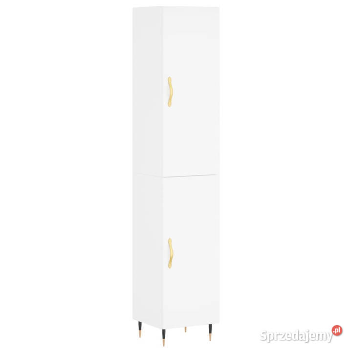 Wysoka szafka biała 345x34x180 materiał