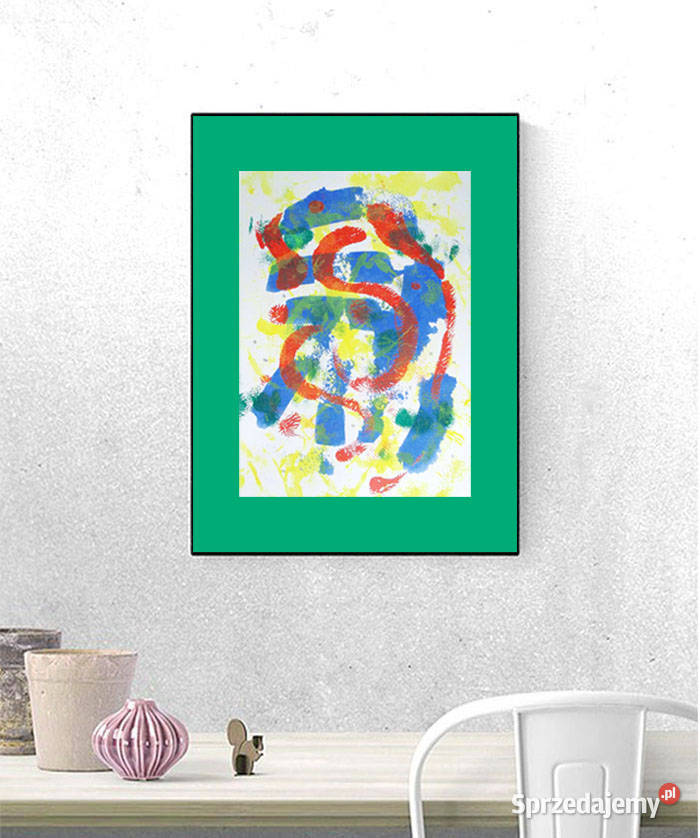 kolorowa abstrakcja A3 minimalizm obrazek Gdańsk sprzedam